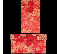 Amazleer Silk Red Envelope, Chinese Red Pocket, Lucky Money Hong Bao, Card Envelope for Spring Festival Wedding New Year Birthday, 2 Styles with Chinese Knot Jade Pendant Copper Coin (Chinese Knot)