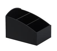 Amazleer Tea Bag Organiser with 3 Divided Sections Coffee Station Organizer and Sugar Bag Organizer for Counter Acrylic Tea Bags Holder for Coffee, Salt, and Sugar Bag Storage (Black)