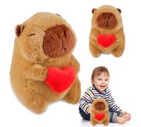 Amazluck Capybara Plush Toy, Cute Love Heart Capybara Teddy 23cm Cute Adorable Stuffed Animal Soft Toy Cartoon Kawaii Stuffed Doll Birthday Party Christmas Toys Gifts for Girls All Ages