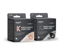 Amazon Basic Care Kinetic Muscle Sports Tape, 5m x 5cm, Pack of 2, Black, Beige