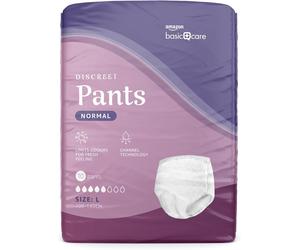 Amazon Basic Care Lady Pants Discreet Large - 40 Count (4 Packs of 10), White