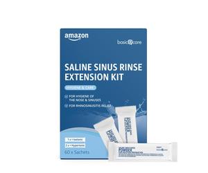 Amazon Basic Care Saline Sinus Rinse Extension Kit, 60 Count (Pack of 1)