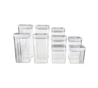 Amazon Basics 10-Container Airtight Food Storage Containers, BPA Free Plastic, Clear, 3.1L X 2, 2.4L X 2, 1.8L X 2, 1.1L X 2, 0.47L X 2