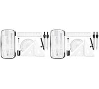 Amazon Basics 10-Piece Maths Kit - Includes Compasses, Lead, Rubber, Sharpener, Protractor, Triangles, Ruler and Carrying Box (Pack of 2)