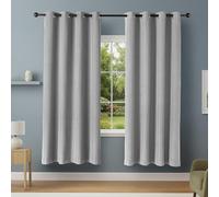 Amazon Basics 100% Blackout Eyelet Curtains, 2 Panels, 132 x 213 cm, Dark Grey