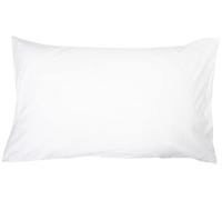 Amazon Basics 100% Cotton Soft Pillowcases with Zip, Standard Size 50 x 80 cm (Pack of 4), White