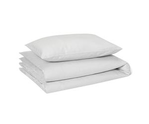 Amazon Basics 100% Organic Cotton Cot Bed Duvet Cover Set, Reversible Toddler Bedding, 100 x 135 cm & Pillowcase 40 x 60 cm, Soft Grey