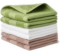 Amazon Basics 100% Organic Cotton Waffle Kitchen Dish Cloths - Ultra Absorbent,
