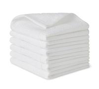 Amazon Basics 100% Organic Cotton Waffle Kitchen Dish Cloths - Ultra Absorbent, Quick Drying, Lint-Free, 31 x 31 cm, Pack of 6, White