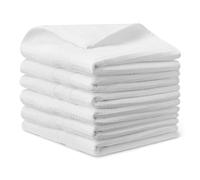 Amazon Basics 100% Organic Cotton Waffle Kitchen Tea Towel - Ultra Absorbent, Quick Drying, Lint-Free, 38 x 64 cm, Pack of 6, White