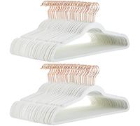 Amazon Basics 100-Pack Matching Hangers to Carry and Organise Suits, Trousers, Blazers and Folded Trouser, Ivory/Rose Gold