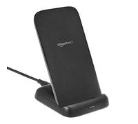 Amazon Basics 10W Qi Certified Wireless Charging Stand, for Phone 16/15/14/13/12/11/X, Samsung, and More, with USB Cable (No AC Adapter), Black