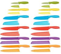 Amazon Basics 12-Piece Knife Set, Multicolor (Pack of 2)