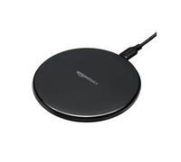 Amazon Basics 15W Qi Certified Wireless Charging Pad (iPhone 16/ 15/14/13/12/11/X, Samsung) - With USB cable (AC adapter not included) - Black