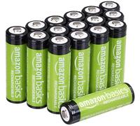 Amazon Basics 16-Pack Rechargeable AA NiMH Batteries, 2000 mAh, 1.2V, Recharge up to 1000x Times, Pre-Charged