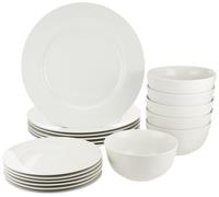 Amazon Basics 18-Piece Dinnerware Set, Service for 6, White