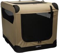 Amazon Basics 2-Door Portable Soft-Sided Folding Soft Dog Travel Crate Kennel Medium (M 30"""" x 21"""" x 21"""") Tan