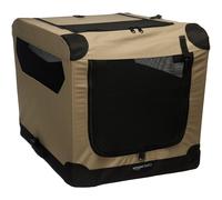 Amazon Basics 2 Door Foldable and Portable Travel Pet Kennel for Cat Dog Rabbit 26 inch Tan S 26"""" x 18"""" x 18""""
