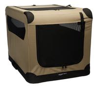 Amazon Basics 2-Door Portable Soft-Sided Folding Soft Dog Travel Crate Kennel Medium (M 30"""" x 21"""" x 21"""") Tan