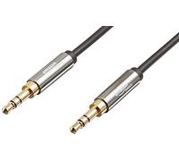 Amazon Basics 2-Pack 3.5mm Aux Audio Cable for Stereo Speaker or Subwoofer with Gold-Plated Plugs, 4 Foot, Black