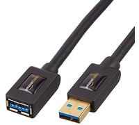 Amazon Basics 2-Pack USB-A 3.0 Extension Cable, 4.8Gbps High-Speed, Male to Female Gold-Plated Connectors, 1 m, Black