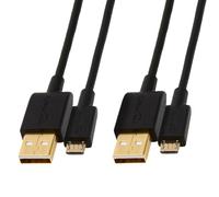 Amazon Basics 2-Pack USB-A to Micro USB Charging Cable, 480Mbps Transfer Speed with Gold-Plated Plugs, USB 2.0, 1.82 m, Black