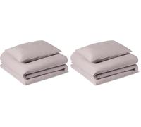 Amazon Basics 2-Piece Brushed Microfibre Single Duvet Cover Set, Extra Soft Bedding, Relaxed Lived-In Look with Natural Creases, No Ironing Required, 135 x 200 cm & 1 Pillowcase 50 x 80 cm, Purple