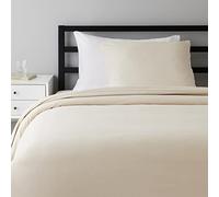 Amazon Basics 2-Piece Flannel Bedding Duvet Cover Set, Duvet Cover 135 x 200 cm & 1 Pillowcase 80 x 80 cm, Beige