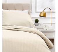 Amazon Basics 2-Piece Microfibre Bedding Duvet Cover Set, Duvet Cover 135 x 200 cm & 1 Pillowcase 80 x 80 cm, Beige