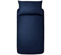 Amazon Basics 2-Piece Microfibre Single Bedding Duvet Cover Set, Duvet Cover 135 x 200 cm & 1 Pillowcase 50 x 80 cm, Navy Blue (85 gsm)