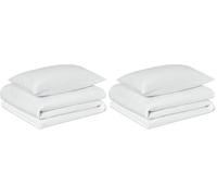 Amazon Basics 2-Piece Organic Cotton Bedding Single Duvet Cover Set, Duvet Cover 135 x 200 cm & 1 Pillowcase 50 x 80 cm, White (Pack of 2)