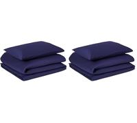 Amazon Basics 2-Piece Organic Cotton Single Duvet Cover Set, Soft Bedding, 135 x 200 cm & 1 Pillowcase 50 x 80 cm, Navy Blue (Pack of 2)