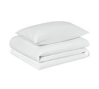 Amazon Basics 2-Piece Organic Cotton Single Duvet Cover Set, Soft Bedding, 135 x 200 cm & 1 Pillowcase 50 x 80 cm, White