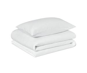 Amazon Basics 2-Piece Organic Cotton Single Duvet Cover Set, Soft Bedding, 135 x 200 cm & 1 Pillowcase 50 x 80 cm, White