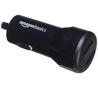 Amazon Basics 2-Port USB Car Charger for Apple & Android Devices, 4.8 Amp/24W, Black