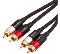 Amazon Basics 2 RCA Audio Cable for Amplifier,Active Speakers or Subwoofer with Gold-Plated Plugs, 4.6 m, Black