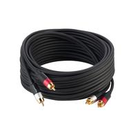Amazon Basics 2 RCA Male to 2 RCA Male Audio Cable, 7.5 m, Black