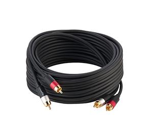 Amazon Basics 2 RCA Male to 2 RCA Male Audio Cable, 7.5 m, Black