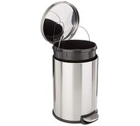 Amazon Basics 20 Liter / 5.3 Gallon Round Soft-Close Trash Can with Foot Pedal - Stainless Steel