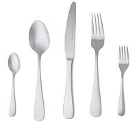 Amazon Basics 20-Piece Stainless Steel Cutlery Set, Round Edge Handle, Service for 4, Dishwasher Safe, Silver