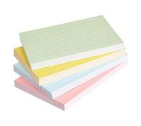Amazon Basics 200Pcs A6 Flash Cards, Ruled Index Cards, Revision Cards, Note Cards for Office, Home, School, Assorted Neon Colours, 127 x 76 mm