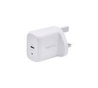 Amazon Basics 20W One-Port USB-C Wall Charger, Non-GaN, UK Plug, 7.06 x 2.76 x 4.41 cm, White