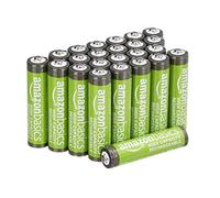 Amazon Basics 24-Pack Rechargeable AAA NiMH High-Capacity Batteries, 850 mAh, 1.2V, Recharge up to 500x Times, Pre-Charged