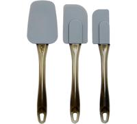 Amazon Basics 3 piece Rectangular spatula, Silicone, Small, Grey