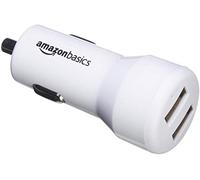 Amazon Basics 4.8 Amp/24W Dual USB Car Charger for Apple & Android Devices, 2-Port, White