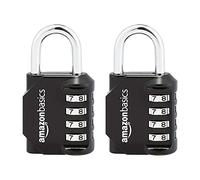 Amazon Basics AB-PL111 4-Digit Combination lock, 2 Count, Black/Silver