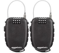 Amazon Basics 4-Digit Retractable Cable Electronic Lock, 2-Pack -Black