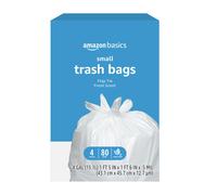 Amazon Basics 4 Gallon Trash Bags Flap Ties Fresh Scent 80 Count Pack of 1