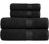 Amazon Basics 4-Piece Fade Resistant Towel Set for Bathroom, 100% Cotton Soft a