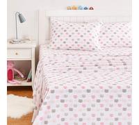 Amazon Basics - 4 Piece Kid's Soft Easy-Wash Lightweight Microfiber Sheet Set, Full, Pink Kitties, Animal Print